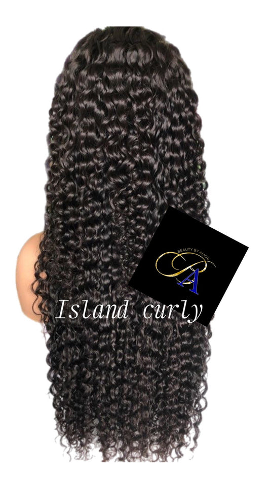 Island curly  HD 5*5 or 13*4 lace wig