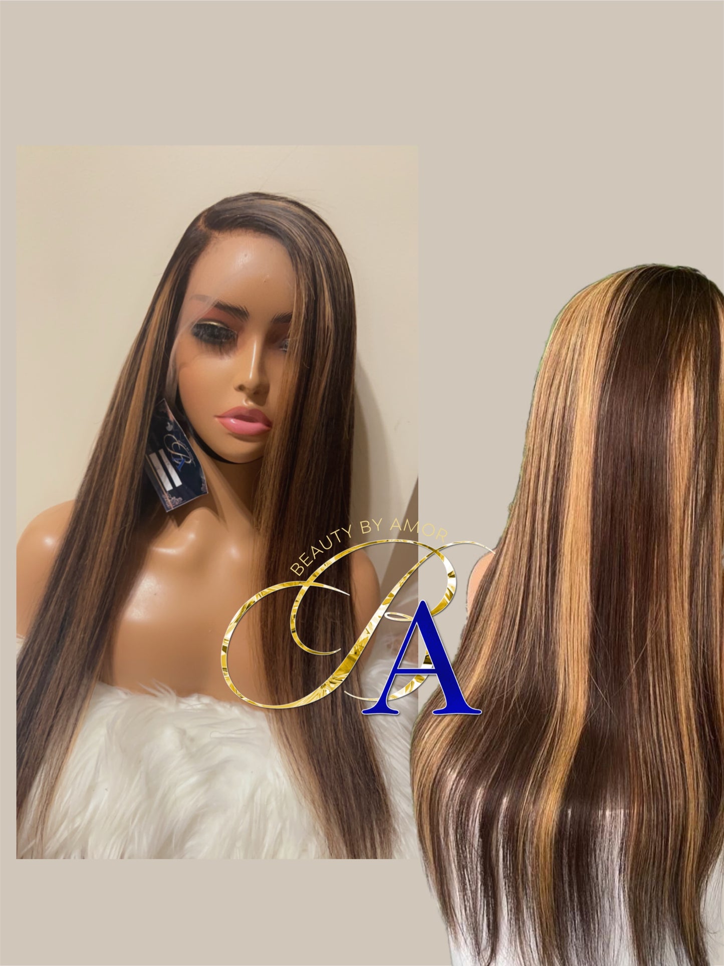 Highlights  5*5 HD lace closure Wig