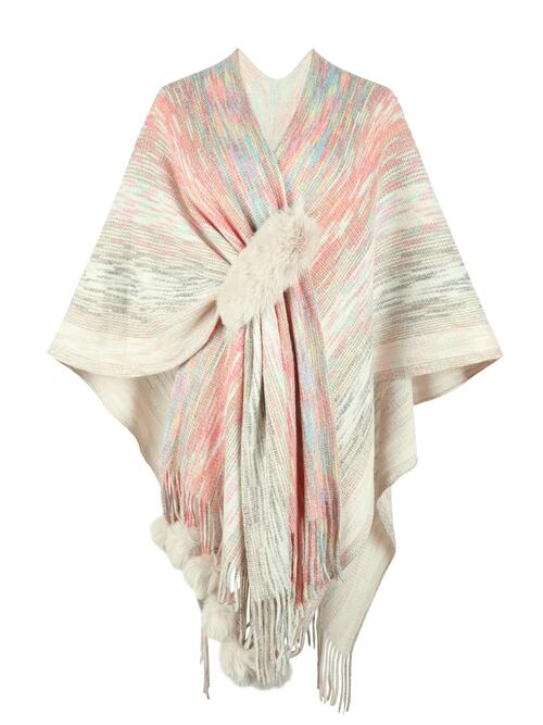 Heathered Fringe Hem Poncho