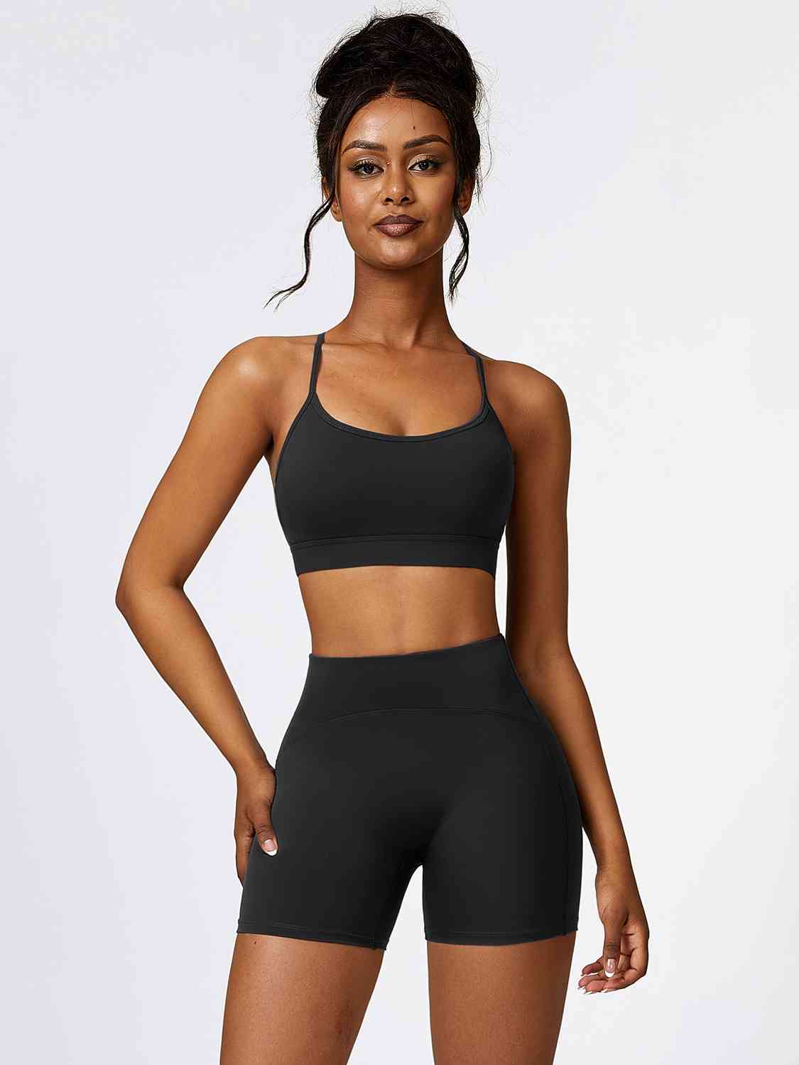 Sport Bra and Wide Waistband Shorts Set