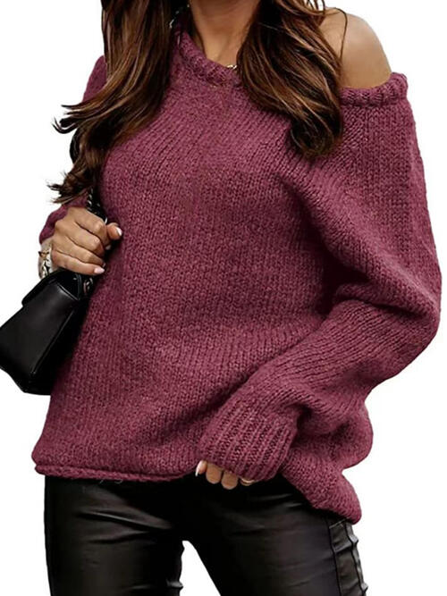 One Shoulder Long Sleeve Sweater