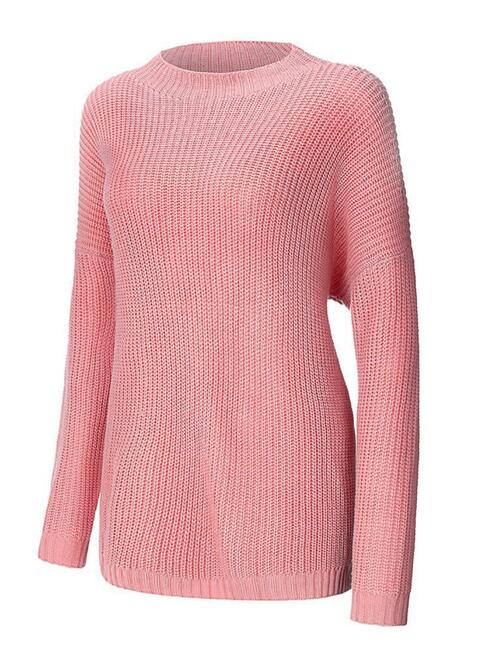 Round Neck Drop Shoulder Sweater