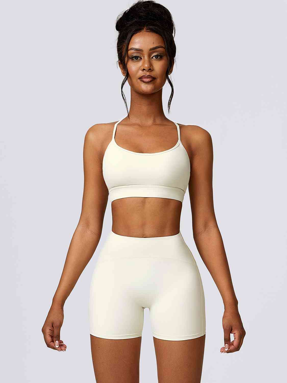 Sport Bra and Wide Waistband Shorts Set